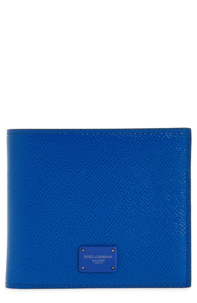 Dolce & Gabbana Dauphine Leather Bifold Wallet In Blue