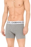 Dolce & Gabbana Logo-waistband Boxer Trunks In Grey Melange