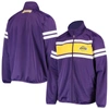 G-III SPORTS BY CARL BANKS G-III SPORTS BY CARL BANKS PURPLE LOS ANGELES LAKERS POWER PITCHER FULL-ZIP TRACK JACKET