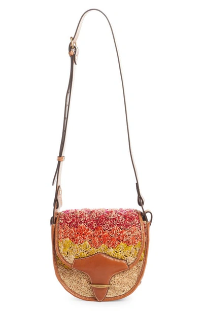Isabel Marant Botsy Raffia And Leather Cross-body Bag In Multicolor