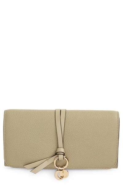 Chloé Alphabet Leather Wallet In Green