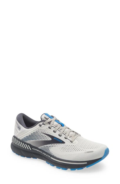 Brooks Adrenaline Gts 21 Running Shoe In Oyster/india Ink/blue