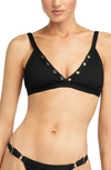 Robin Piccone Amy Triangle Bikini Top In Licorice
