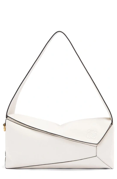 Loewe Women's Puzzle Leather Hobo Bag In White