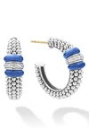 LAGOS BLUE CAVIAR DIAMOND HOOP EARRINGS