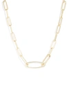 Kendra Scott 14k Gold-plated Pave Link 18" Collar Necklace