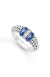 Lagos Sterling Silver Diamond & Ultramarine Ceramic Rondelle Bead Ring In Ultramarine