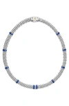 Lagos 18k Yellow Gold & Sterling Silver Diamond & Blue Ceramic Rondelle & Bead Statement Necklace, 16 In Ultramarine