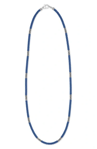 Lagos Sterling Silver Ultramarine Ceramic Bead Collar Necklaces
