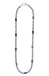 Lagos Sterling Silver Ultramarine Ceramic Rondelle & Bead Collar Necklace In Ultramarine