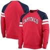 STARTER STARTER RED/NAVY WASHINGTON CAPITALS GAME TIME RAGLAN PULLOVER SWEATSHIRT