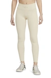 Nike One Luxe Dri-fit Rib Leggings In Sand Drift