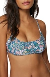 O'neill O'neil Juniors' Eliza Ditsy Floral Printed Bikini Top Women's Swimsuit In Slate