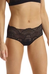 Commando Butter And Lace Hipster Briefs In Black