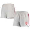 Profile Heathered Gray Oklahoma Sooners Plus Size 2-stripes Shorts In Heather Gray