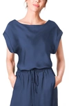 Lightcodes Light Codes Cuffed Tie Tunic In Sapphire