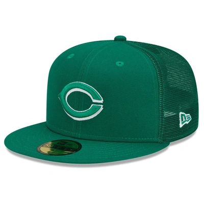 New Era Men's Green Cincinnati Reds 2022 St. Patrick's Day On-field Low Profile 59fifty Fitted Hat