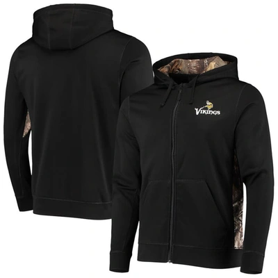 Dunbrooke Men's  Black, Realtree Camo Minnesota Vikings Decoy Tech Fleece Full-zip Hoodie In Black,realtree Camo