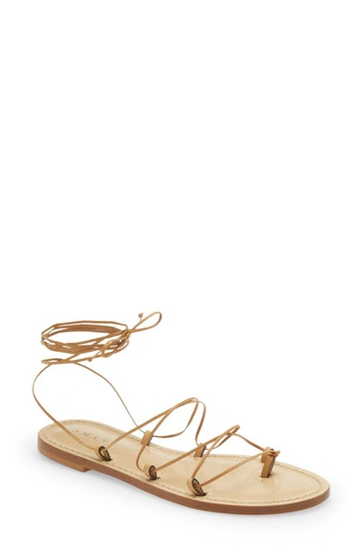 Amanu Style 10 Serengeti Strappy Ankle Tie Sandal In Neutral