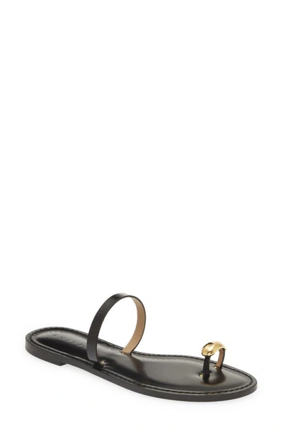 Amanu Kibera Embellished Leather Sandals In Black