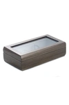 Bey-berk Gray Lacquered Wood Glasses Storage Case In Grey