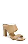 Vince Quinn Leather Two Band Mule Sandals In Beige