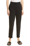 Eileen Fisher High Waisted Slim Fit Ankle Pants In Black