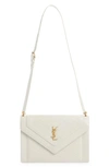 Saint Laurent Gaby Quilted Leather Shoulder Bag In Crema Soft