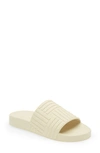 Bottega Veneta Intrecciato Embossed Slide Sandal In Sea Salt