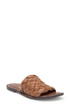Sam Edelman Women's Griffin Woven Slide Sandals In Saddle Leather