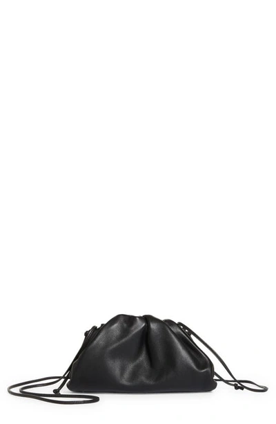 Bottega Veneta The Mini Pouch Calfskin Leather Crossbody Bag In Black Gold