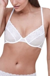 Skarlett Blue Dare Dot Pattern Unlined Underwire Bra In White
