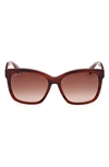 Max Mara 56mm Butterfly Sunglasses In Purple/purple Gradient