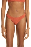 Totême Smocked Mini Bikini Bottoms In Burnt Orange