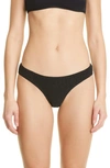 Totême Smocked Mini Bikini Bottoms Black In Dark Green