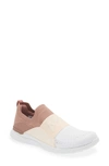 Apl Athletic Propulsion Labs 'techloom Bliss' Low Top Elastic Band Slip On Sneakers In Beachwood / Creme / White