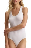 Commando Racerback Luxury Rib Tank Bodysuit In White