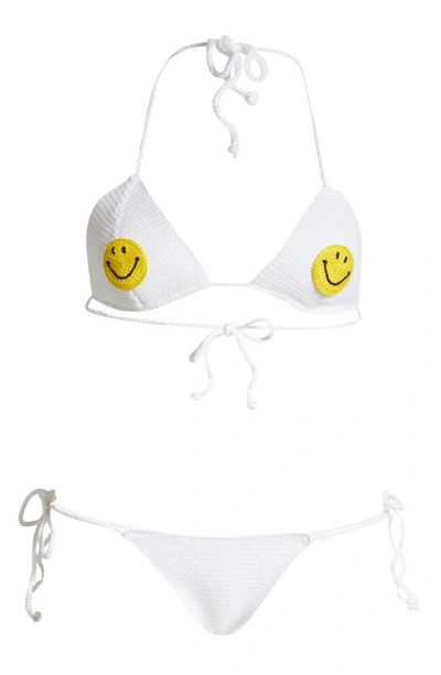 Philosophy Di Lorenzo Serafini Crochet Bikini Philosophy X Smiley In Bianco