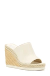 Vince Camuto Women's Brissia Platform Wedge Sandals Women's Shoes In Creamy White
