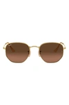 Ray Ban 51mm Aviator Sunglasses In Gold/ Brown Gradient
