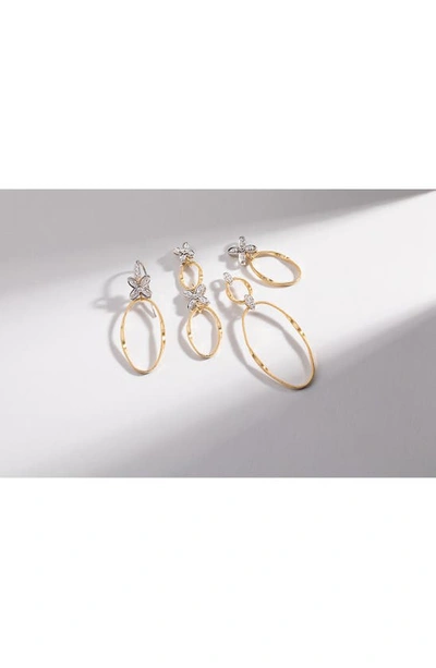 Marco Bicego 18k White & Yellow Gold Marrakech Onde Diamond Flower Drop Earrings In Yellow-white