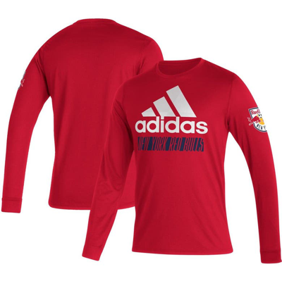 Adidas Originals Adidas Red New York Red Bulls Vintage Aeroready Long Sleeve T-shirt