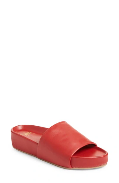 Beek Pelican Platform Slide Sandal In Red