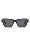 Dior Signature 54mm Rectangular Sunglasses In Shiny Black Smok