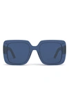 Dior Wil 55mm Square Sunglasses In Shiny Blue / Blue