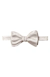 Eton Pin Dot Silk Wedding Bow Tie In Light Grey