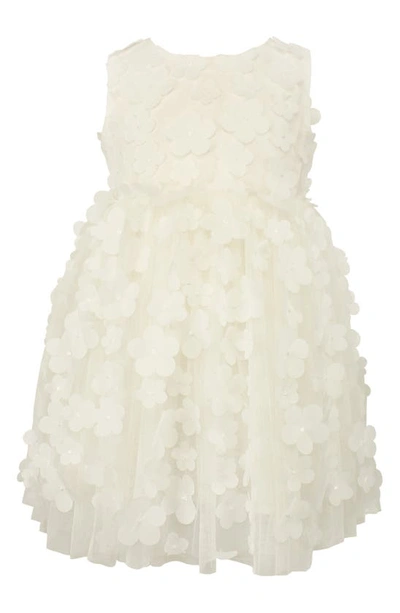 Popatu Kids' Floral Appliqué Dress In White