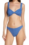 Hunza G Jean Crinkle Twist Two-piece Swimsuit In Denim