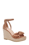 Kate Spade Tianna Suede Bow Wedge Espadrille Sandals In Medium Biscotti