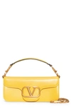 Valentino Garavani Garavani Leather Vlogo Signature Shoulder Bag In Bright Lemon